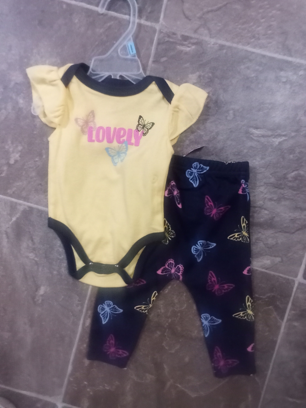 Kidgets Yellow and Black Butterfly Matching Set
